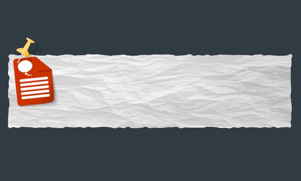 Banner met verfrommeld papier en toespraak bubble — Stockvector