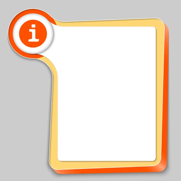 Boîte jaune pour tout texte et symbole info — Image vectorielle