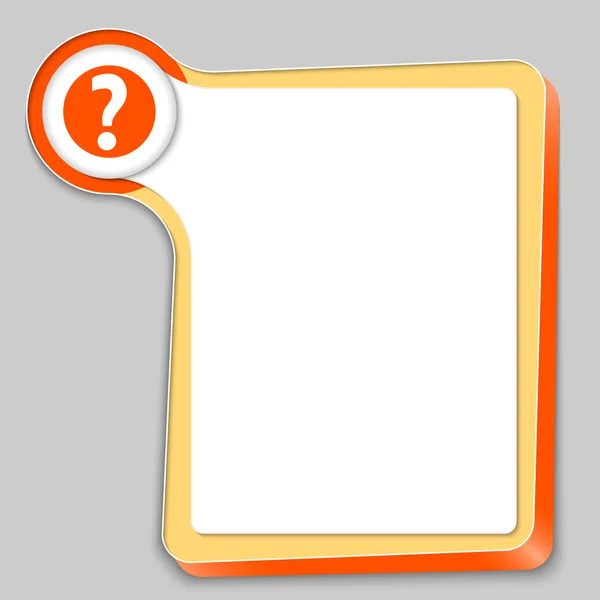 Yellow box for any text and question mark — Stock Vector