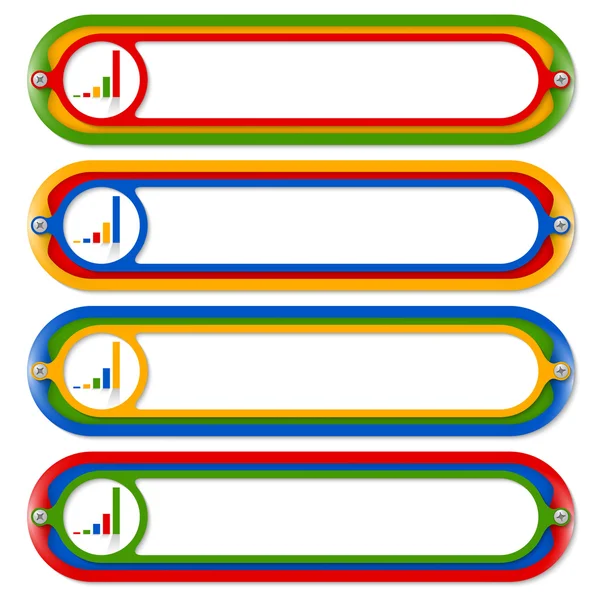 Quatro quadros coloridos para qualquer texto e gráfico — Vetor de Stock