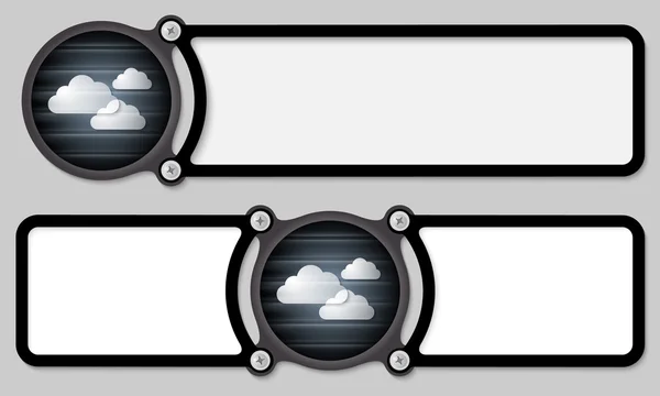 Molduras escuras para qualquer texto e nuvens transparentes — Vetor de Stock