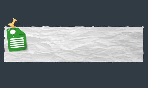 Banner met verfrommeld papier en boom symbool — Stockvector