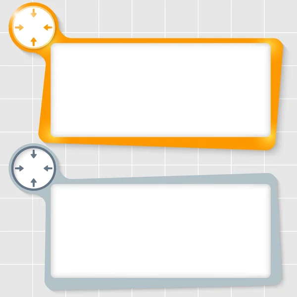 Set of two text boxes for text and arrows — Stock Vector