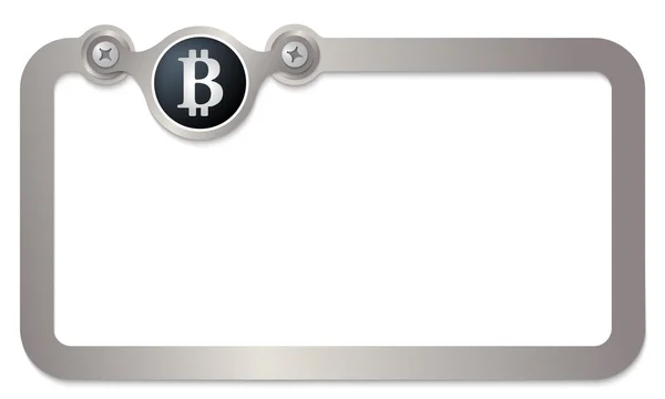 Cornice di testo in metallo per qualsiasi testo e simbolo di moneta bit — Vettoriale Stock