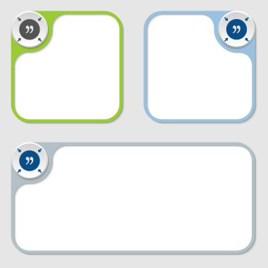 Üç vektör çerçeveler ve tırnak işareti kümesi