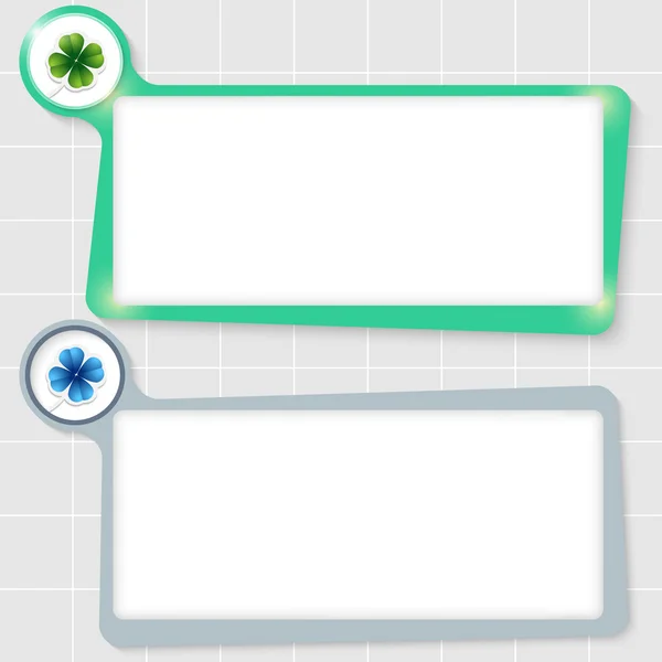 Jeu de deux zones de texte pour texte et trèfle — Image vectorielle