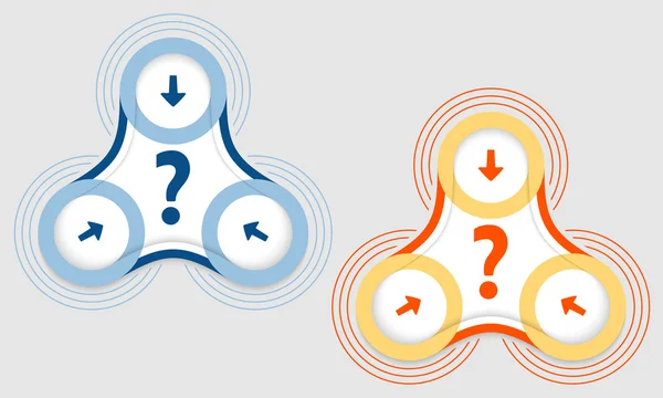 Deux objets vectoriels et un point d'interrogation — Image vectorielle