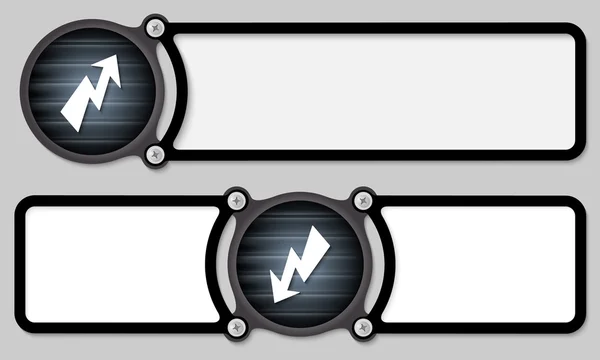 Donkere frames voor tekst en flash symbool — Stockvector