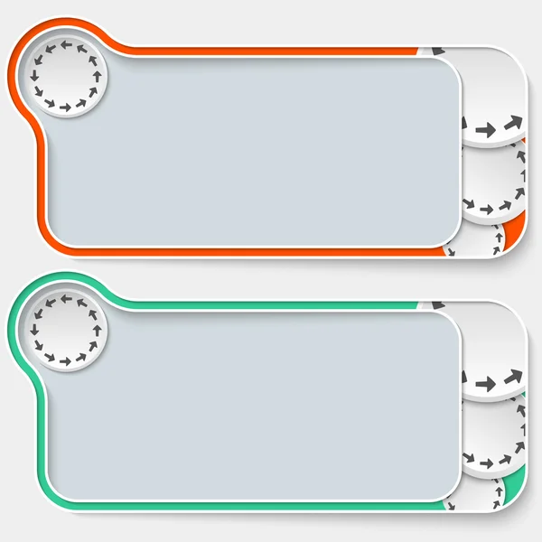 Set van twee abstracte tekstvakken en pijlen — Stockvector
