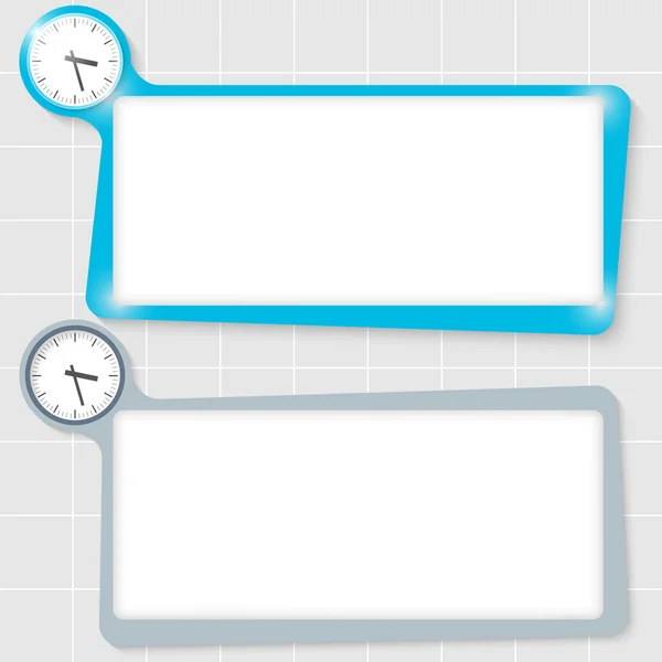 Conjunto de dos cuadros de texto para texto y relojes — Vector de stock