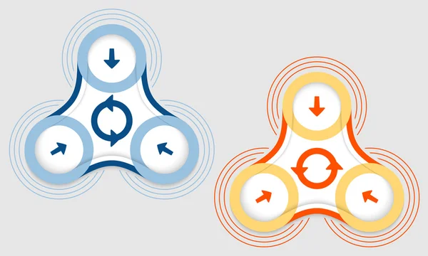 Deux objets vectoriels et flèches — Image vectorielle