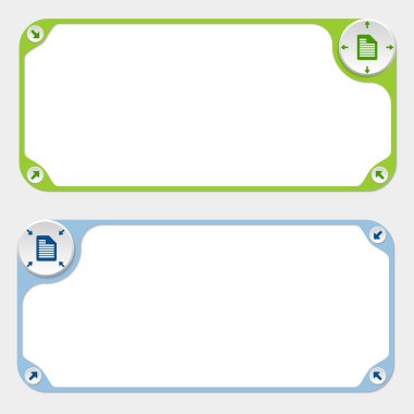 İki vektör çerçeveler ve oklar ve belge simgesi