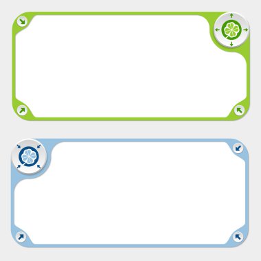 İki vektör çerçeveler ve oklar ve yonca yaprağı