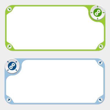 İki vektör çerçeveler ve oklar ve cogwheels