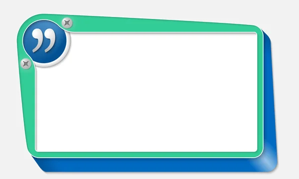 Gröna vektor låda med skruvar och citattecken — Stock vektor