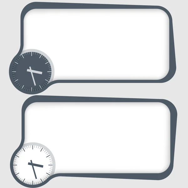 Two vector text frames and watches — Stock Vector