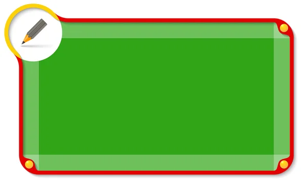 Cuadro de texto abstracto para introducir texto y lápiz — Archivo Imágenes Vectoriales