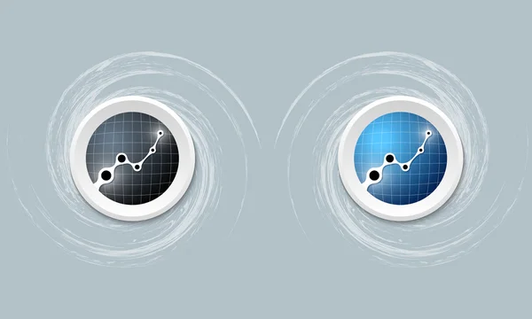 Iki simge ve belge simgesi ve grafik — Stok Vektör