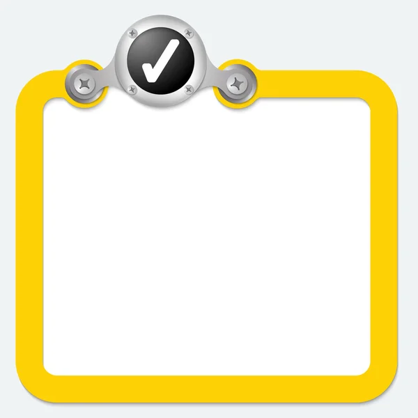 Yellow frame for text and check box — Stock Vector