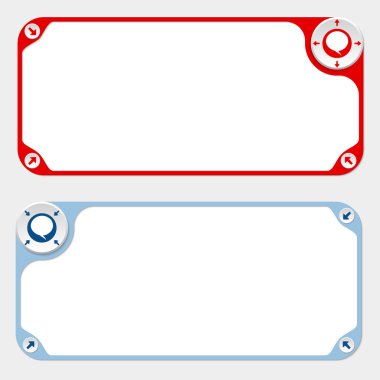 İki vektör çerçeveler ve oklar ve konuşma balonu