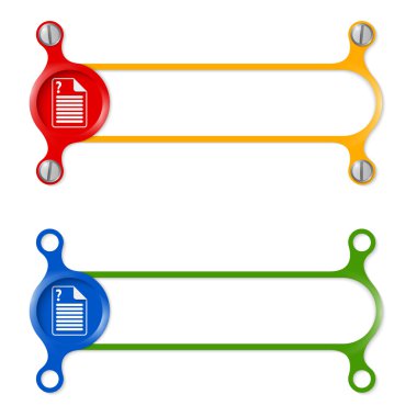 vektör soyut renkli çerçeve ve belge simgesi ve soru mar