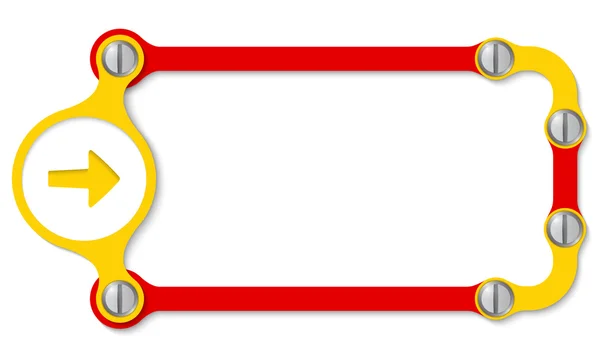 Cadre vectoriel avec vis et flèche jaune — Image vectorielle