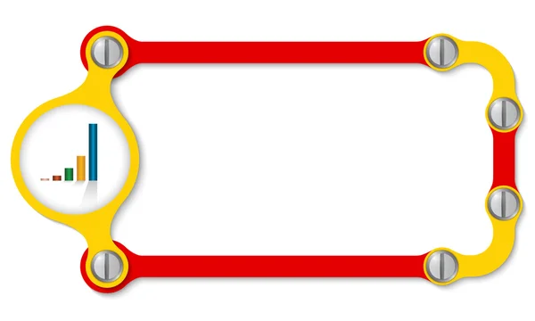 Telaio vettoriale con viti e grafico colorato — Vettoriale Stock