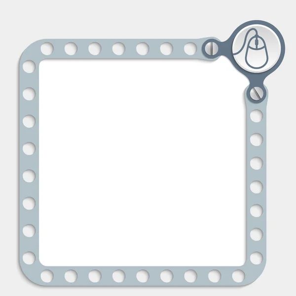 Grijze frame voor alle tekst die met schroeven en muispictogram — Stockvector