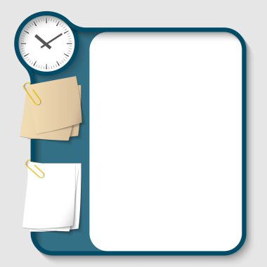 metin çerçeveleri iki ataç ve saatler ile herhangi bir metin için vektör