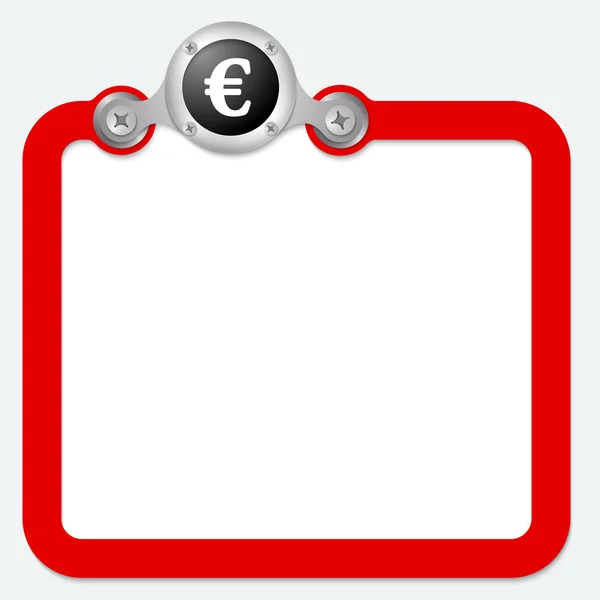 Roter Rahmen für Text und Euro-Symbol — Stockvektor