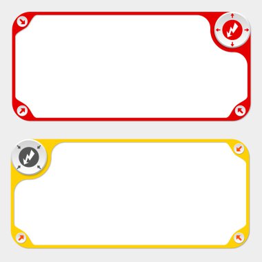 İki vektör çerçeveler ve oklar ve flash sembol