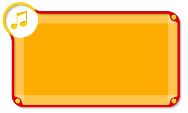 Abstrakt textrutan för att ange text och musik symbol — Stock vektor