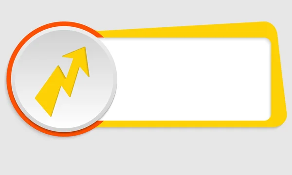 Żółta ramka tekst i symbol lampy błyskowej — Wektor stockowy