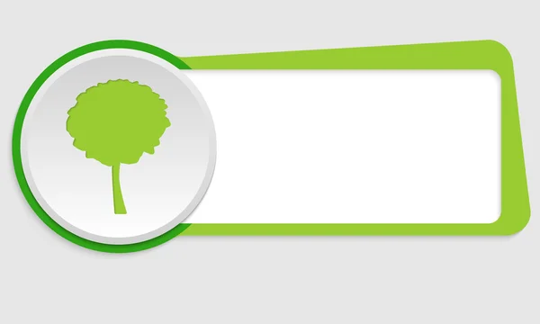 Cadre vert pour le texte et l'arbre symbole — Image vectorielle