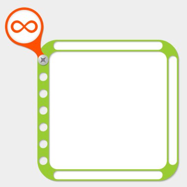 herhangi bir metin ve sonsuzluk sembolü için delikli çerçeve