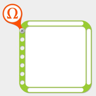 herhangi bir metin ve omega sembolü için delikli çerçeve