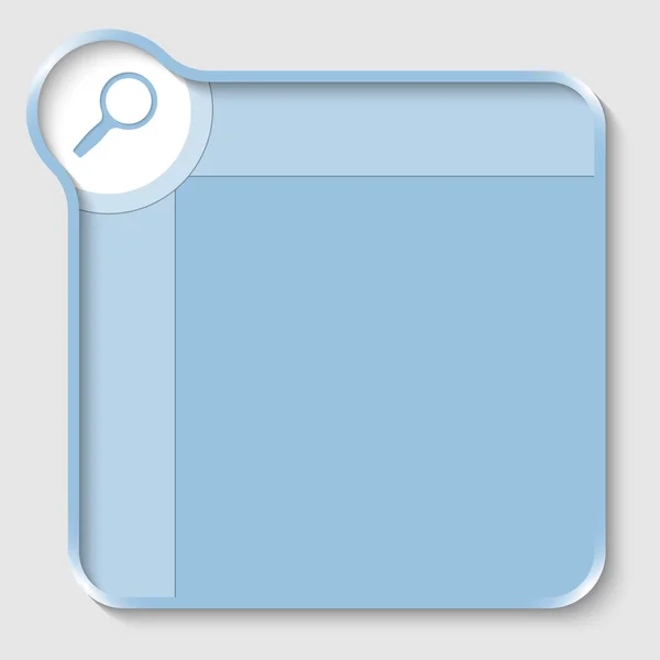 Blå textrutan för att ange text och förstoringsglas — Stock vektor