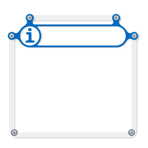 Grijze frame voor tekst met schroeven en blauw frame voor kop — Stockvector