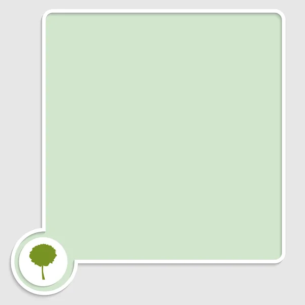 Vektor grünes Textfeld mit Baumsymbol — Stockvektor
