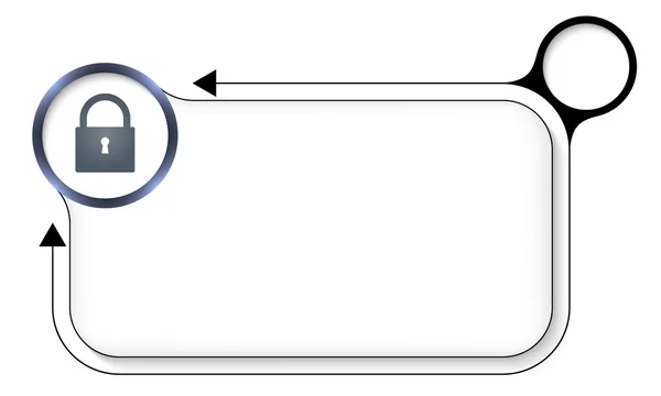 Cadre pour tout texte avec cadenas et flèche — Image vectorielle