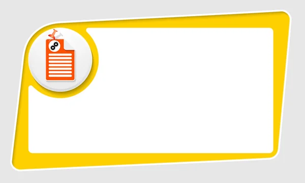 Vetor abstrato caixa amarela e empurrador e rodas dentadas — Vetor de Stock