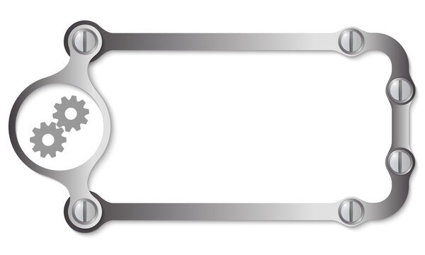 vector metal frame with screws and cogwheels
