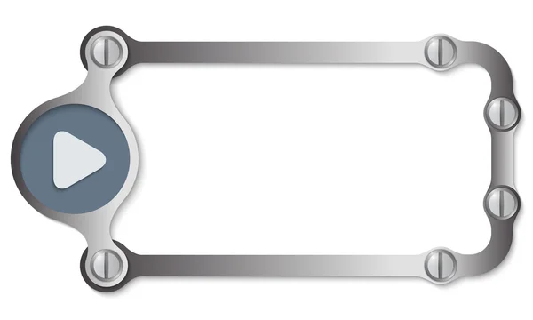 Marco de metal vectorial con tornillos y símbolo de juego — Vector de stock