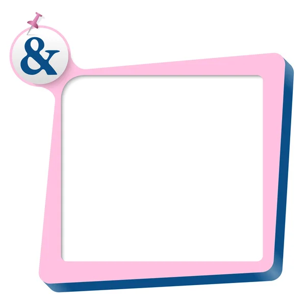 Casella di testo rosa e simbolo blu ampersand — Vettoriale Stock