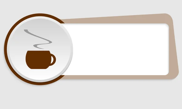 Brązowy ramki tekstu i filiżankę kawy — Wektor stockowy