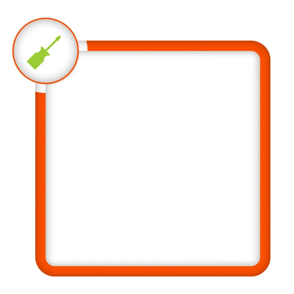 Vector frame for your text and screwdriver icon — Stock Vector