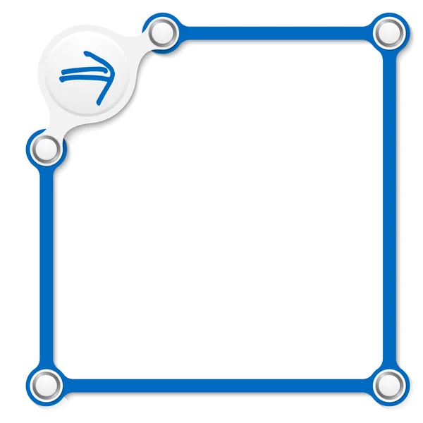 Vector caja azul para su texto y flecha — Vector de stock