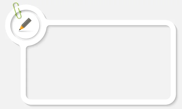 Vit ram för text och penna — Stock vektor