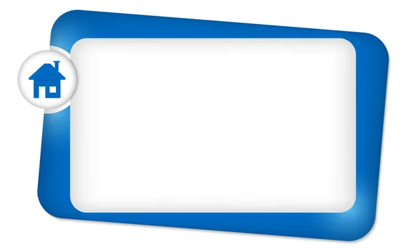 Marco azul para introducir texto y símbolo de inicio — Vector de stock