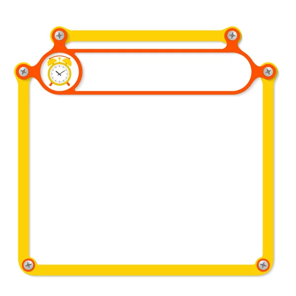 Gele frame voor tekst met schroeven en rode frame voor kop — Stockvector